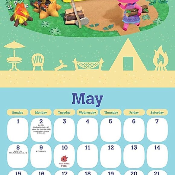 COLLECTORS Item Animal Crossing: New Horizons 2022 Wall Calendar, Nintendo - Picture 3 of 3